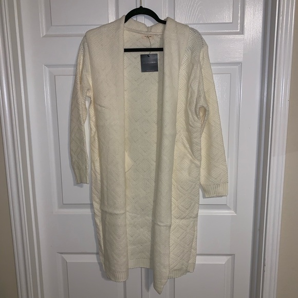 NWT JLUXLABEL Cream Haley Diamond Knit Cardigan - Picture 4 of 10
